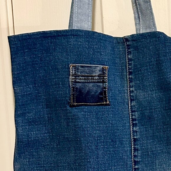 BUNDLE (2) New Hand Made Blue Jean Casual Everyday Shoulder Bag Handbag Boho - Picture 8 of 16
